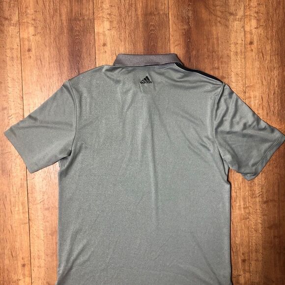 Adidas Men's Medium Gray Short Sleeve 3/4 Button Collared Polo Shirt - Picture 2 of 8
